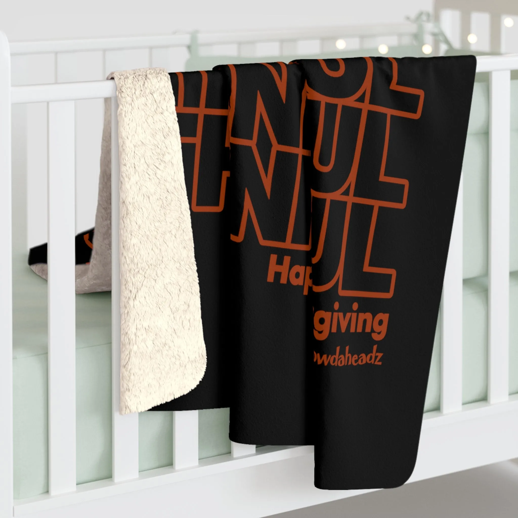 Thankful Repeat Thanksgiving Sherpa Fleece Blanket