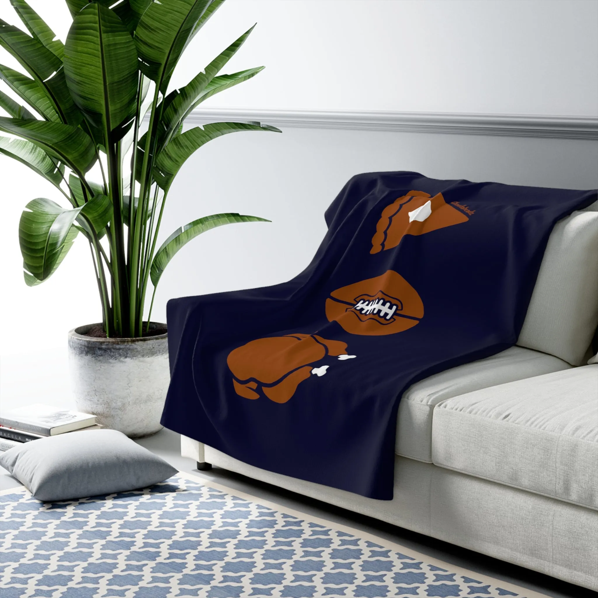 Turkey Football Pie Thanksgiving Sherpa Fleece Blanket