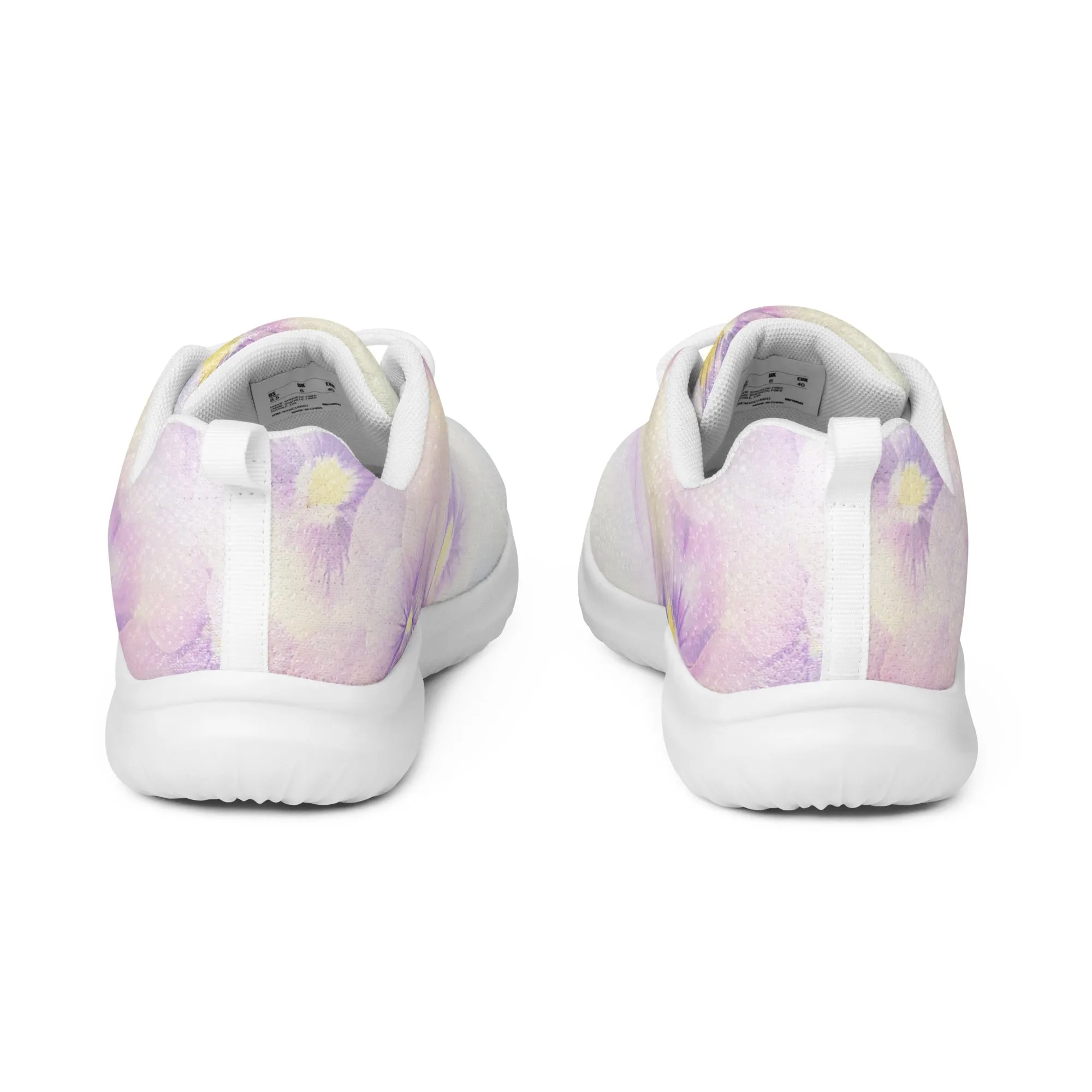 Women’s athletic shoes | Violet Flowers Background | print your demand