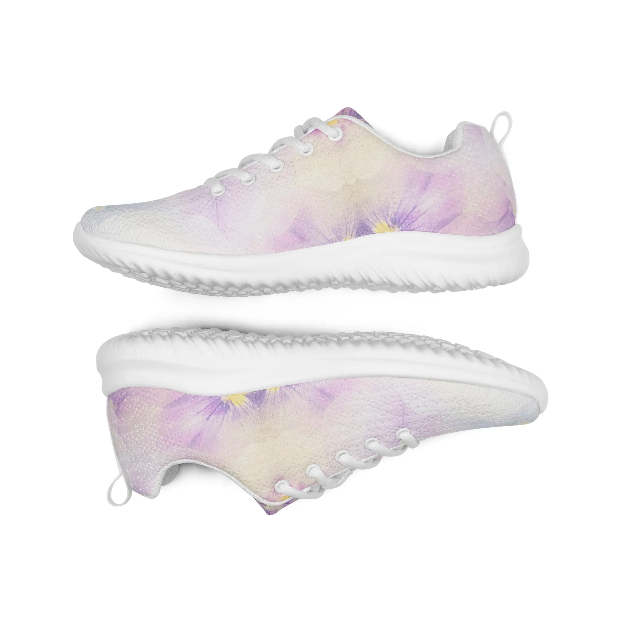Women’s athletic shoes | Violet Flowers Background | print your demand