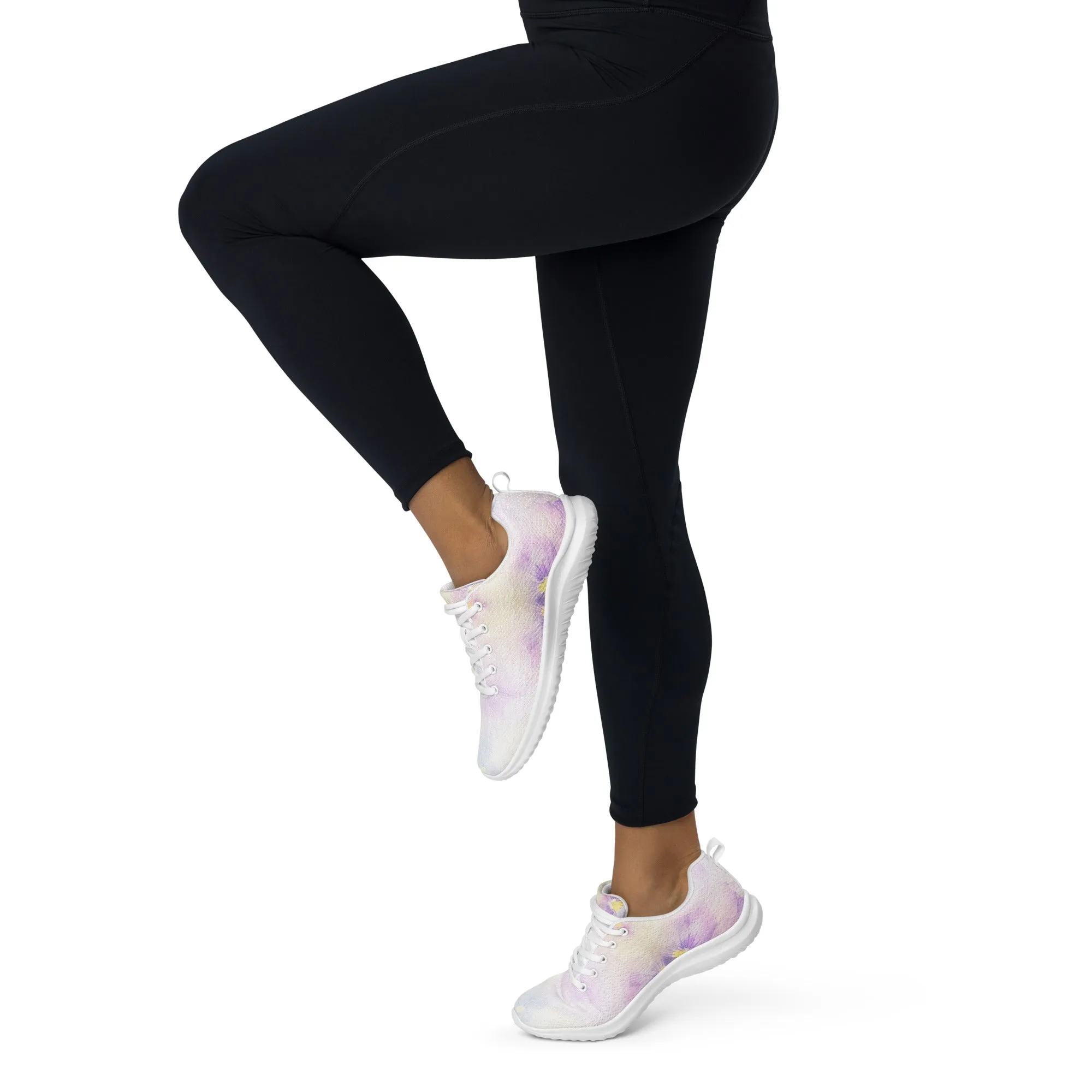 Women’s athletic shoes | Violet Flowers Background | print your demand