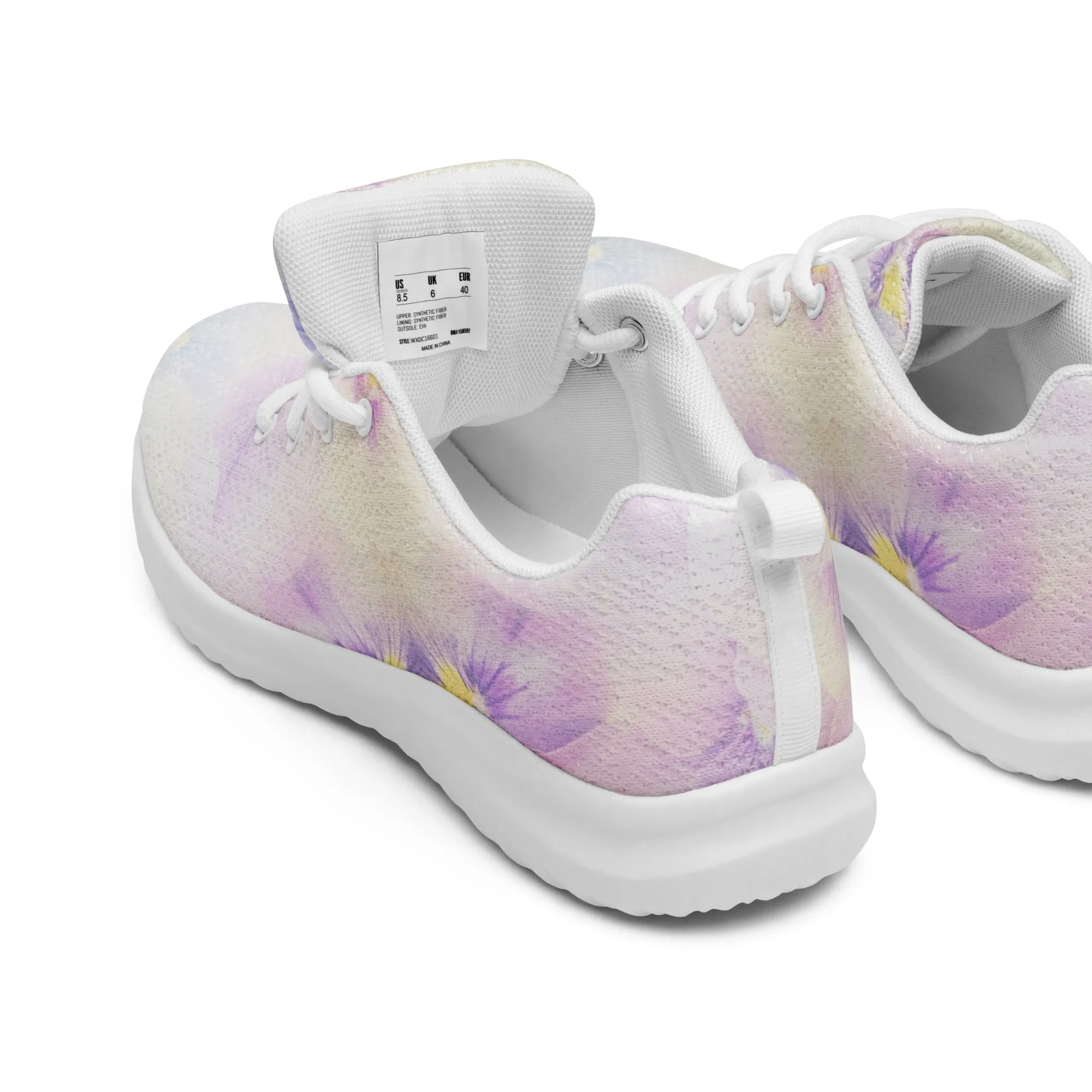 Women’s athletic shoes | Violet Flowers Background | print your demand