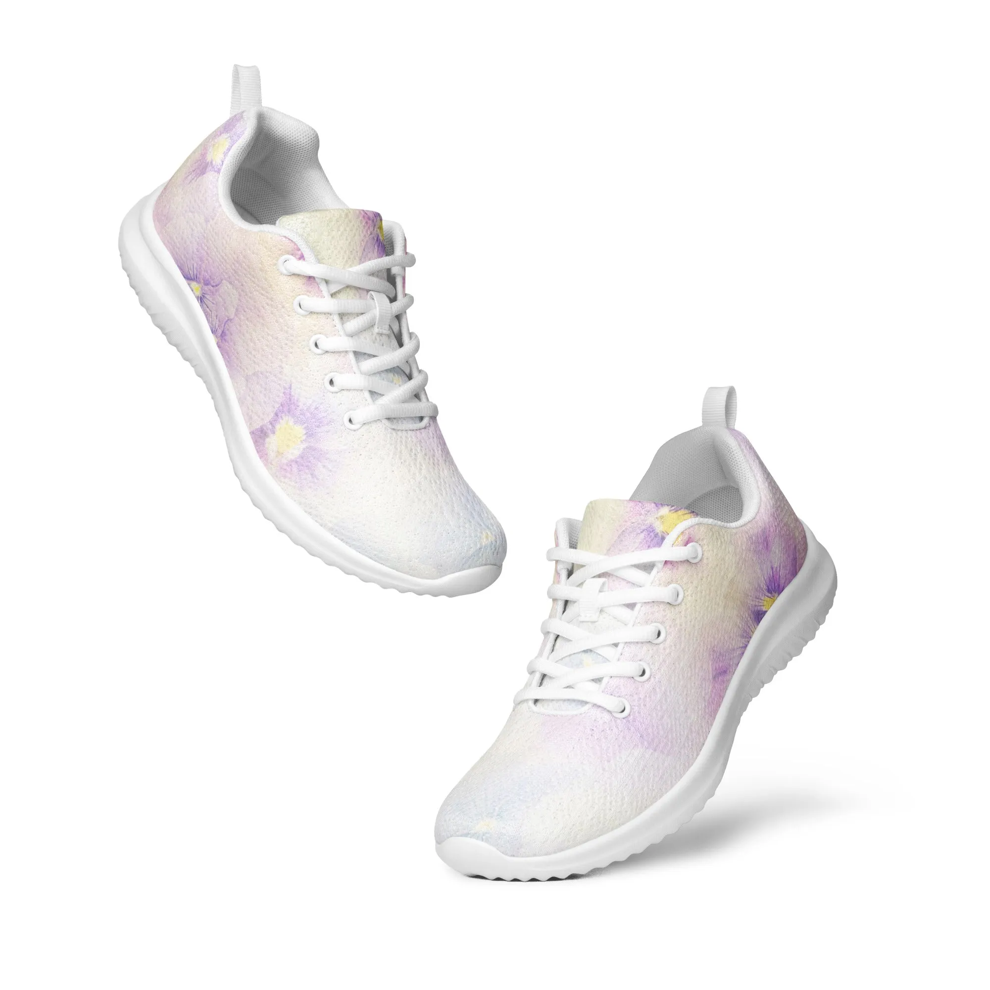 Women’s athletic shoes | Violet Flowers Background | print your demand
