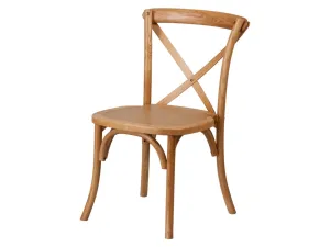 WOOD CROSS BACK CHAIR - OAK WOOD