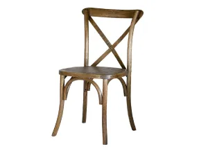 WOOD CROSS BACK CHAIR - PECAN